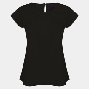 LADIES PLEAT FRONT S/S BLOUSE Thumbnail