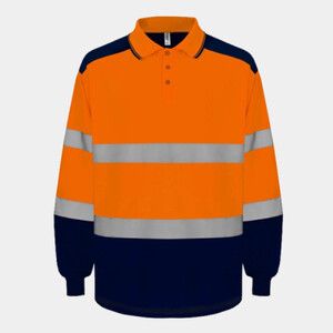 Hi-vis two-tone long sleeve polo (HVJ330) Thumbnail