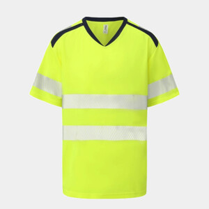 Hi-vis mandarin collar comfort trim t-shirt (HVJ430) Thumbnail