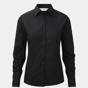 LADIES LONG SLEEVE PURE COTTON POPLIN SHIRT Thumbnail