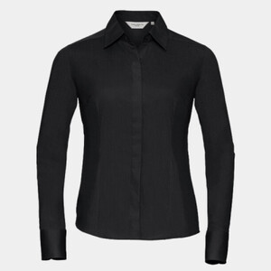 LADIES LONG SLEEVE FITTED POLYCOTTON POPLIN SHIRT Thumbnail