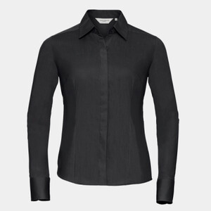 Women's long sleeve polycotton easycare fitted poplin shirt Thumbnail