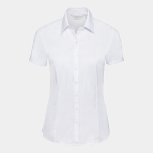 Women's short sleeve herringbone shirt Thumbnail