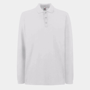 Fruit of the Loom Premium Long Sleeve Cotton Piqué Polo Shirt Thumbnail