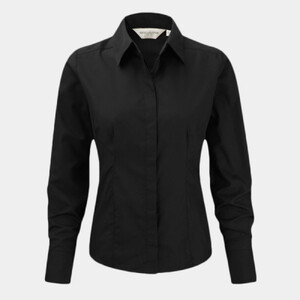 Russell Collection Ladies Long Sleeve Fitted Poplin Shirt Thumbnail