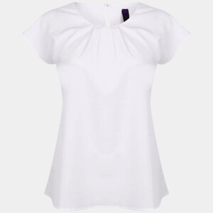 Women's pleat front short sleeve blouse Thumbnail
