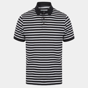 Front Row Striped Jersey Polo Shirt Thumbnail