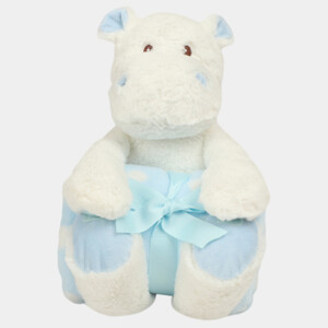 Mumbles Hippo with Printed Fleece Blanket Thumbnail