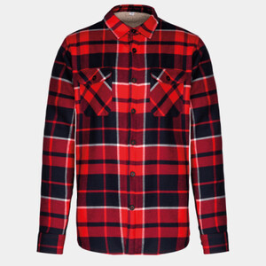 Sherpa-lined checked shirt jacket Thumbnail