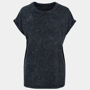 Women's acid washed extended shoulder tee Thumbnail