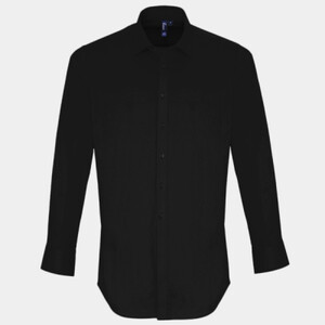 Stretch fit cotton poplin long sleeve shirt Thumbnail
