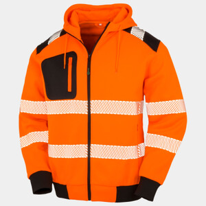 Recycled robust zipped safety hoodie Thumbnail