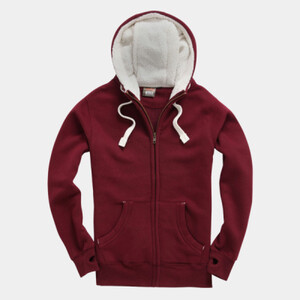 Sherpa Fleece Zip Hoodie-Peach Finished Thumbnail