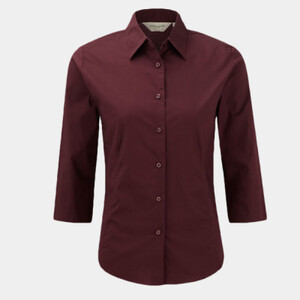 Russell Collection Ladies 3/4 Sleeve Easy Care Fitted Shirt Thumbnail